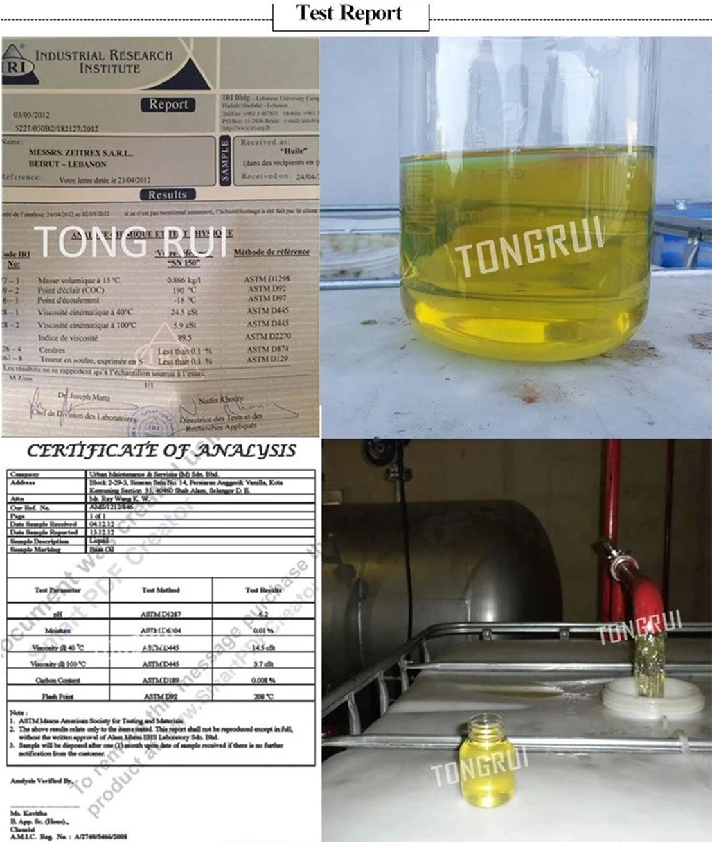 base oil of test report base oil of test report